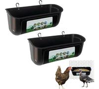 Bassin d'alimentation à suspendre pour volaille - Grande capacité - 29,81 212,5 cm - Installation polyvalente pour cages en bois - Plastique facile à nettoyer - Pour poulets, canards, oies (noir)