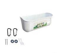 Bassin d'alimentation à suspendre pour volaille - Grande capacité - 29,81 212,5 cm - Installation polyvalente pour cages en bois - Plastique facile à nettoyer - Pour poulets, canards, oies - Blanc