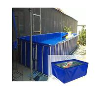 Bassin d'aquaculture durable avec vanne de vidange, structure en acier, en PVC, pour poissons koï, 2 x 10 x 1 m, pliable et étanche, bâche robuste de 0,5 mm, portable, pour poissons koï d'ea