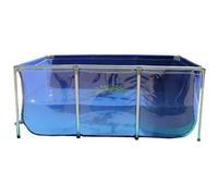 Bassin d'aquaculture durable avec vanne de vidange, structure en acier et PVC, bassin temporaire pour poissons koï, bassin en PVC épais avec structure, aquarium extérieur pliable pour l'élev