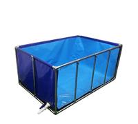 Bassin d'aquaculture Durable, Bassin à Poissons en Toile Bleue, résistant aux déchirures et imperméable, Portable for koï, Culture hydroponique Utilisation extérieur(120X80X50CM)