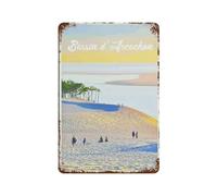 Bassin D'Arcachon France - Plaque en étain vintage amusante - Décoration murale rétro - 20 x 30 cm - 307