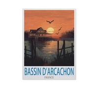 Bassin d'Arcachon, France，Puzzle en Papier 1000 Pieces Adultes Enfants Classique Jeu Cadeau（38x26cm）-P36