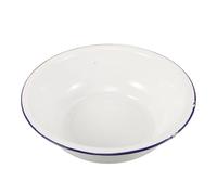 Bassin de Bain de Pied Émaillé 15 Qt, Rond Blanc Rétro Vintage | Acier Émaillé, Bord Roulé, Surface Lisse, Usage Maison pour Petits Vêtements et Entretien Quotidien