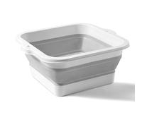 Bassin de bain de pieds pliable multifonction grande capacité seau de trempage des pieds pliable en silicone pour la maison voyage durable léger portable bain de pieds massage de (Gris)