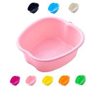Bassin de Bain de Pieds, Spa d'eau et Massage des Pieds, pour Pédicures Tremper Les Pieds Détox et Massage, éPais et Robuste Bassine Pied Parfait Pour Tremper Les Pieds (Pink)