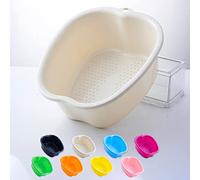 Bassin de Bain de Pieds, Spa d'eau et Massage des Pieds, pour Pédicures Tremper Les Pieds Détox et Massage, éPais et Robuste Bassine Pied Parfait Pour Tremper Les Pieds (White)