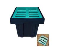 Bassin de captage avec grille Grand bassin de captage for drainage avec panier à débris, sans trou réservé for descente de jardin, pelouse et canalisation municipale(15.7x15.7x15in)
