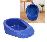 Bassin de lit en plastique PP de conception sans couture Urinoir de lit d'allaitement Urinoir monté avec poignée Bac de lit de patient âgé lisse poignée de couvercle pour femme enceinte Bleu foncé