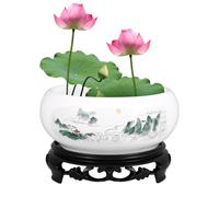 Bassin De Lotus en CéRamique pour Plantes Hydroponiques Bol DéCoratif IdéAl pour Cuivre Lys Et Succulentes Pot Multifonctionnel pour Maison Et Bureau
