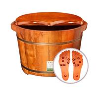Bassin de pied en bois pour spa pour les pieds pour adultes, baignoire pour tremper les pieds, seau de trempage des pieds, baignoire spa avec couvercle, seau en bois pour pédicure (taille : A) Present