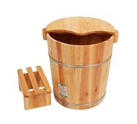 Bassin de pied en bois pour spa pour les pieds pour adultes, baignoire spa pour les pieds, baignoire pour tremper les pieds, seau de trempage des pieds, seau en bois pour pédicure (taille : A) Present