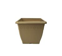 Bassin de terrasse pot plastique carré taupe 25 cm + panier assorti 3 plantes