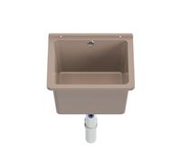 Bassin de vidage Évier Lavabo Bac à laver extérieur pour jardin, garage, cave, buanderie, atelier (Beige)