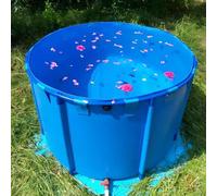 Bassin D'étang À Poissons En Toile Ronde Avec Support, Grande Baignoire Pliable Portable, Bassin Hors Sol, Facile À Installer, Pour L'agriculture D'élevage Irrigation Stockage ( Couleur : Blue , Taill