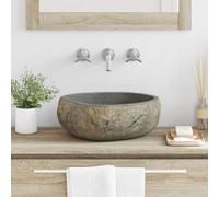 vidaXL Bassin Gris clair (46-52) x (35-40) x 15 cm Pierre de Rivière