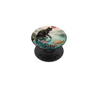 Bassin Japonais pour Chat Noir et Lune Rouge PopSockets PopGrip Adhésif