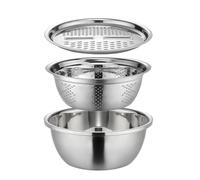 Bassin Multifonctionnel En Acier Inoxydable, Passoire Avec Bol Inox Passoires Bassin Ensemble De Bols Mélanger, Bol Salade Avec Panier D'égouttage, Coupe-légumes Et Passoire À Râpe