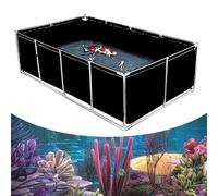 Bassin Poisson Exterieur Jardin Bassin D'éTang à Poissons en Toile Facile à Installer Durable Et Spacieux Conteneur De Stockage d'eau en PVC pour Stockage De l'eau Pisciculture,02,150 * 100 * 40cm