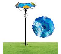 Bassin pour Oiseaux,81 cm Bassin d'eau Robuste en Forme De avec Support,Décorations De Jardin Extérieur - pour Volière Pinson Perruches Moines Jardin Maison Arrière-Cour Cour Et Parc