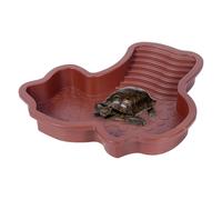 Bassin pour reptiles, bol d'eau avec rampe pour tortues terrestres, plateau solaire avec rampe, décoration d'aquarium, accessoire d'alimentation pour grenouilles, lézards, dragons barbus et serpents