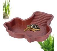 Bassin pour Tortues, Bassin à Eau pour Tortue avec Rampe, Accessoires pour Habitat avec Plateau de Bain de Soleil et Mangeoire pour Dragon Barbu