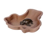 Bassin pour Tortues - Bassin À Tortue avec Rampe - Accessoires pour Habitat avec Plateau de Bain de Soleil et Mangeoire pour Dragon Barbu