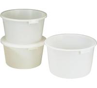Bassine 65 l polyéthylène HD blanc avec poignées concaves D. 590 mm hauteur 330 mm 1 pièces
