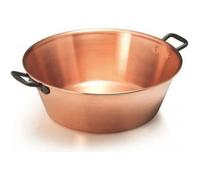 Bassine à confiture - NATURE ET SAVEURS - 38 cm - capacité 9 L - cuivre lisse - anses en fonte