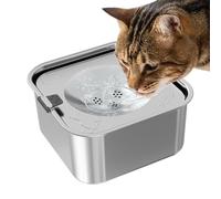Bassine à eau lente pour chiens, fontaine à eau en acier inoxydable de 3 L | Gamelle pour animaux de compagnie de grande capacité pour la maison, l'extérieur, le camping, la ferme, la niche, les