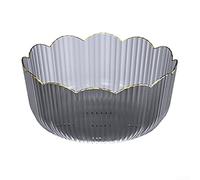 Bassine à fruits empilable de grande capacité fabriquée en plastique transparent robuste, conçue pour organiser efficacement les fruits et simplifier le nettoyage grâce à son lisse (gris)