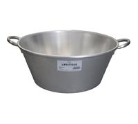 Bassine à gras lourde - LE PRATIQUE - Pro type Landaise - Ø 50 cm - 32 L - Épaisseur 3 mm - Anse alu
