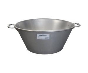 Bassine à gras lourde - LE PRATIQUE - Pro type Landaise - Ø 65 cm - 72 L - Épaisseur 3,5 mm - Anse alu