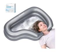Bassine à shampooing gonflable portable pour lit, handicapé, lavage des cheveux pour usage domestique (argenté)