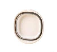 Bassine à vaisselle pliable carrée en polypropylène + TPR, évier portable antidérapant pour cuisine, salle de bain, buanderie, camping et voyage, espace (blanc + gris, S)