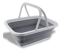 Bassine à vaisselle pliable de 12 L avec poignées - Lavabo portable pour camping, voyage, cuisine et caravane - Récipient de rangement peu encombrant