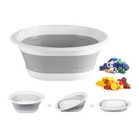 Bassine à vaisselle pliable de 3 L - Lavabo portable et pliable - Bac de rangement alimentaire rétractable - Bassin d'eau d'extérieur multifonction pour cuisine, voyage, camping, randonnée (gris,