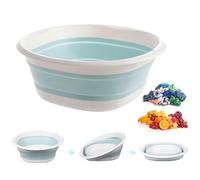 Bassine à vaisselle pliable de 5 L - Lavabo portable et pliable - Bac de rangement alimentaire rétractable - Bassin d'eau d'extérieur multifonction pour cuisine, voyage, camping, randonnée (bleu,
