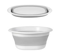 Bassine à vaisselle pliable, panier en plastique silicone multifonction pour l'extérieur, voyage, camping, économie d'espace (gris, 3,5 l)