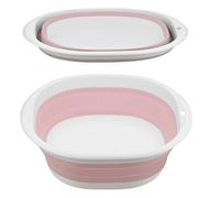 Bassine à vaisselle pliable, rose, 5 l | Panier portable en plastique de silicone, multi-usage, pour voyage, camping, lavabo pliable pour économiser de l'espace