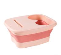 Bassine de bain de pieds pliable et portable pour la maison ou les voyages - Baignoire de massage pliable pour les pieds - Seau de pédicure en plastique facile à nettoyer - 39 x 32 x 17 cm (rose)
