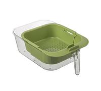 Bassine de lavage avec passoire pour baies et baies - Dispositif de lavage télescopique à double couche et télescopique, panier d'égouttement avec poignée, pour cuisine, salon, table, collations