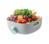 Bassine de lavage - Égouttoir rapide antidérapant avec poignées - Bol à fruits avec passoire - Pour salade, baies, préparation des repas, cuisine, appartement, camping