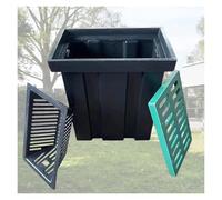 Bassine de récupération avec panier à débris et grille pour un système de drainage efficace de la cour