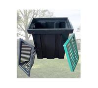 Bassine de récupération robuste avec grille et panier à débris - Solution de drainage supérieure pour cour, pelouse, descentes de pluie, parkings et allées - Empêche les obstructions et les