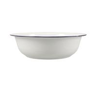 Bassine Émaillée Ronde 15 Qt, Acier Émaillé Blanc, Style Vintage | Surface Lisse, Bord Roulé, Nettoyage Facile, Usage Maison, pour Trempage des Pieds et Lavage
