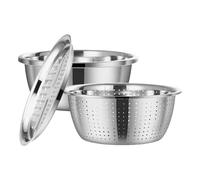 Bassine en acier inoxydable, panier pour le lavage et l'égouttage, râpe multifonctionnelle à bassin, pour cuisine, salade, légumes, cuisson au four et cuisson