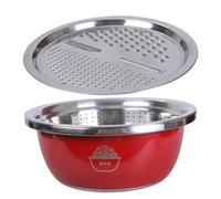 Bassine multifonction de grande capacité robuste antirouille avec couvercle pour la cuisine quotidienne et la préparation des fêtes