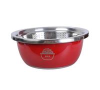Bassine multifonction de grande capacité robuste antirouille avec couvercle pour la cuisine quotidienne et la préparation des fêtes