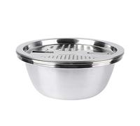 Bassine multifonction en acier inoxydable avec râpe coupe-légumes avec panier de vidange 3 en 1 Râpe à fromage